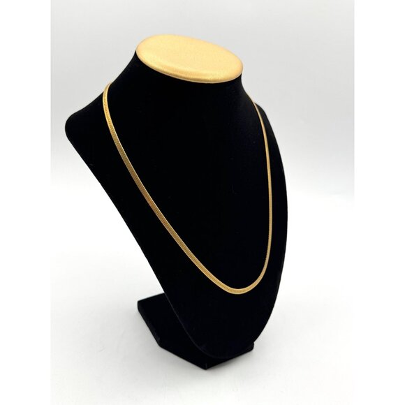 Gold Tone Herringbone 20" Necklace - Picture 2 of 6